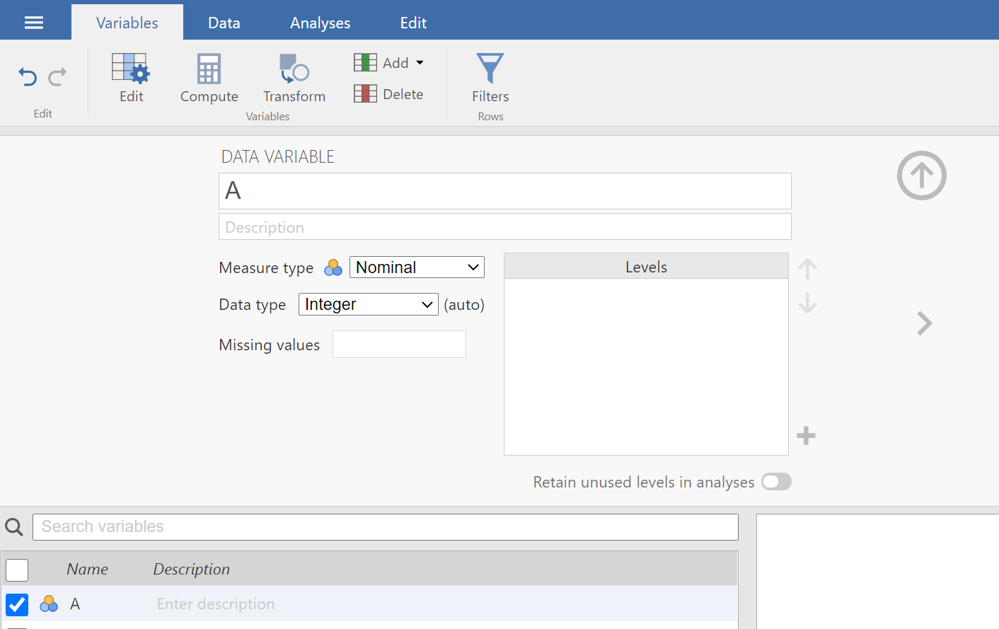 Figure 4. Edit Panel